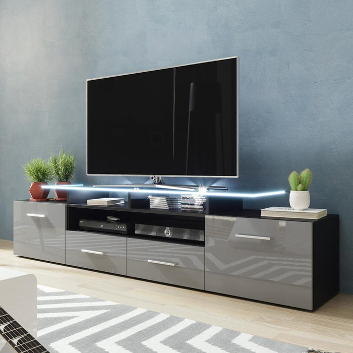 Evora Modern 76" TV Stand - Black/Gray