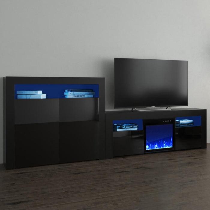 Milano Set 145EF-2D Electric Fireplace Modern Wall Unit Entertainment Center image