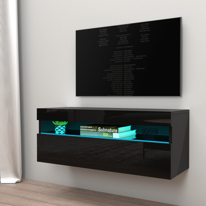 Ada Wall Mounted Floating Modern 39"-78" TV Stand - Black 39"