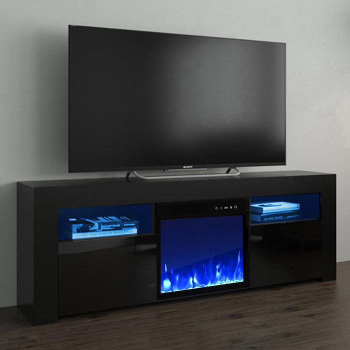 Milano 145EF Electric Fireplace Modern 58" TV Stand - Black