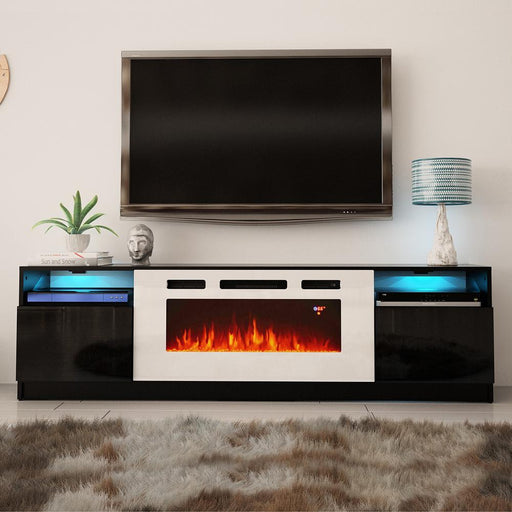 York WH02 Electric Fireplace Modern 79" TV Stand image