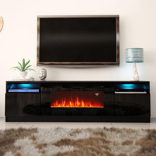 York 02 Electric Fireplace Modern 79" TV Stand image
