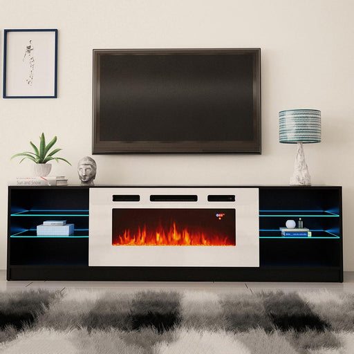 Boston WH01 Electric Fireplace Modern 79" TV Stand image