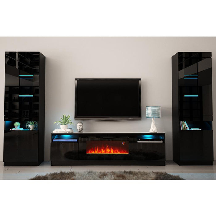 York 02 Electric Fireplace Modern Wall Unit Entertainment Center image
