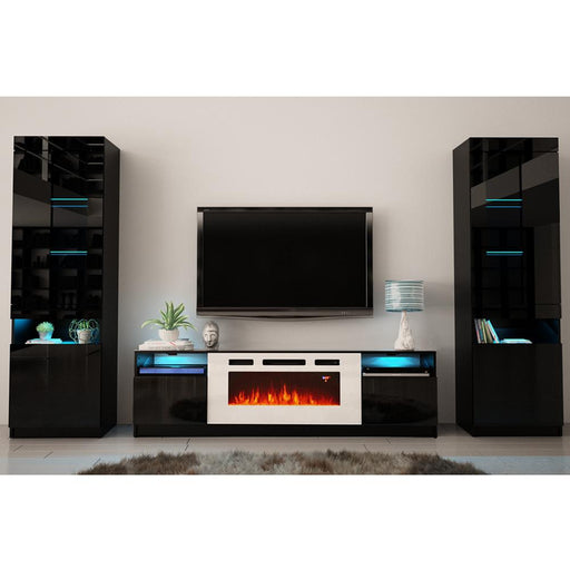 York WH02 Electric Fireplace Modern Wall Unit Entertainment Center image