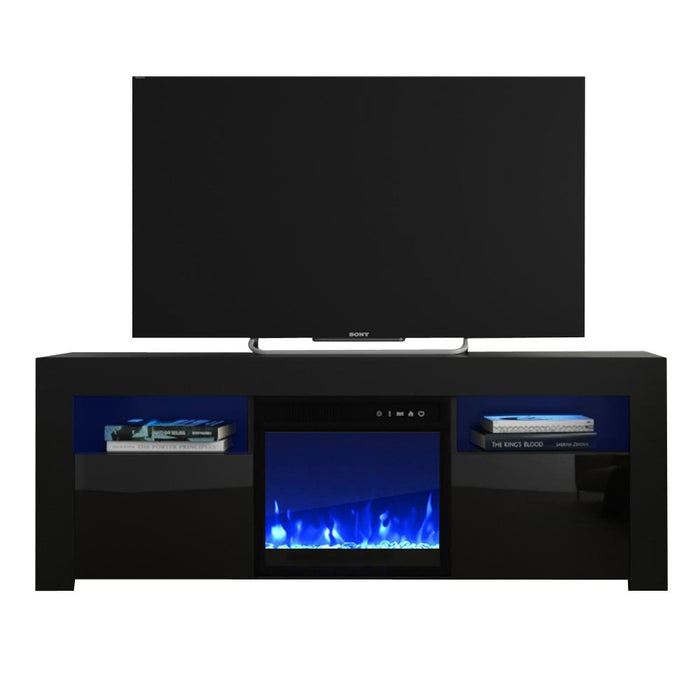 Milano 145EF Electric Fireplace Modern 58" TV Stand - Black