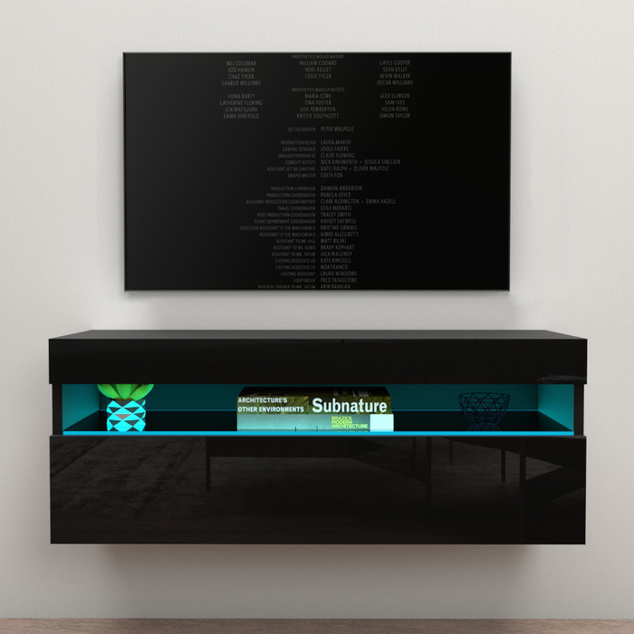 Ada Wall Mounted Floating Modern 39"-78" TV Stand - Black 39"