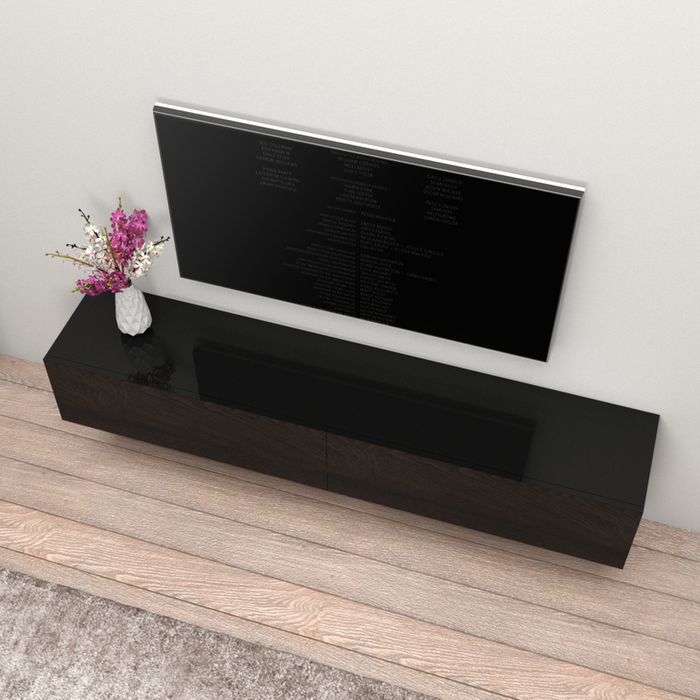 Berno Wall Mounted Floating Modern 71" TV Stand - Black