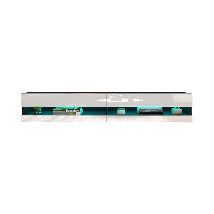 Vigo Wall Mounted Floating Modern 71" TV Stand - Black/White