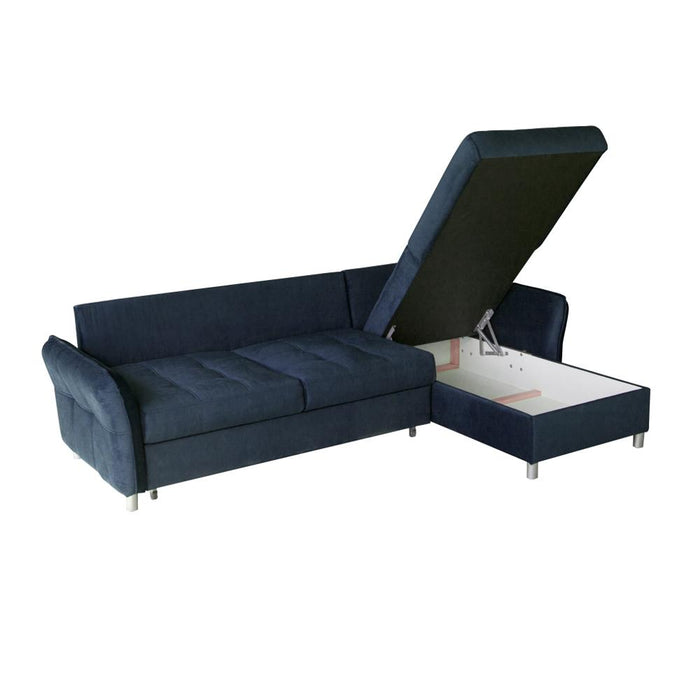 Rebecca Reversible Sleeper Sectional Sofa with Storage - Dark Blue