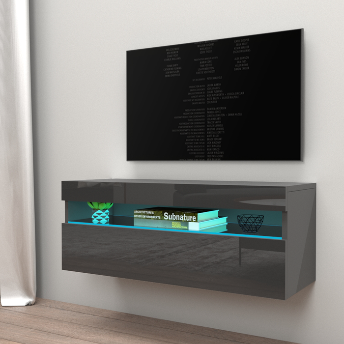 Ada Wall Mounted Floating Modern 39"-78" TV Stand - Gray 39"