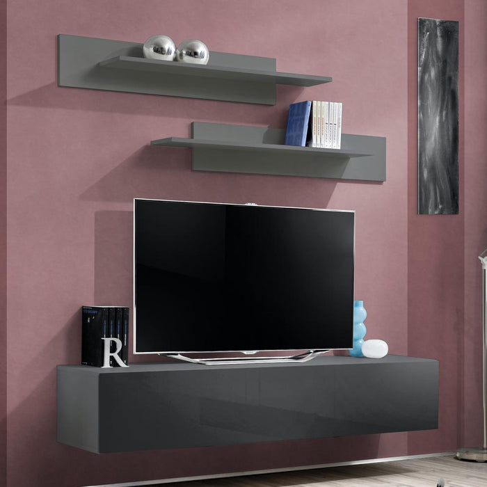 Fly Type-30 Wall Mounted Floating Modern 63" TV Stand - Gray