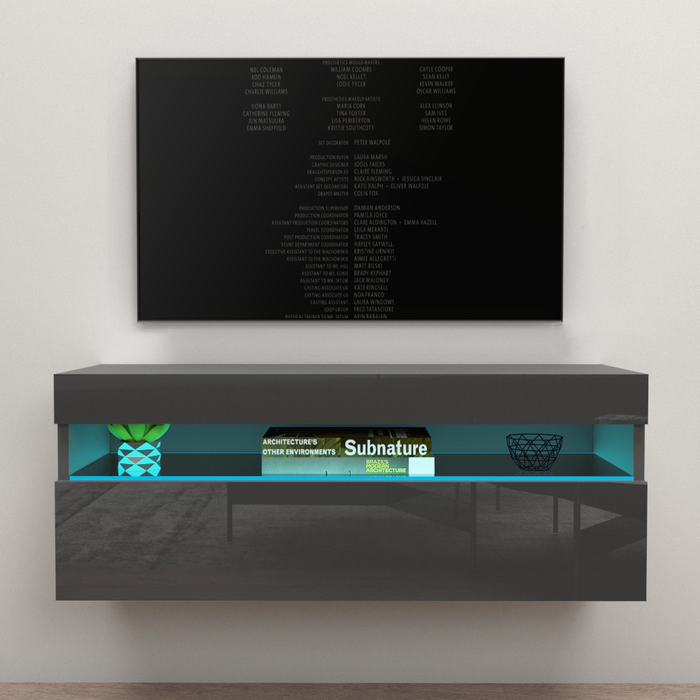 Ada Wall Mounted Floating Modern 39"-78" TV Stand - Gray 39"