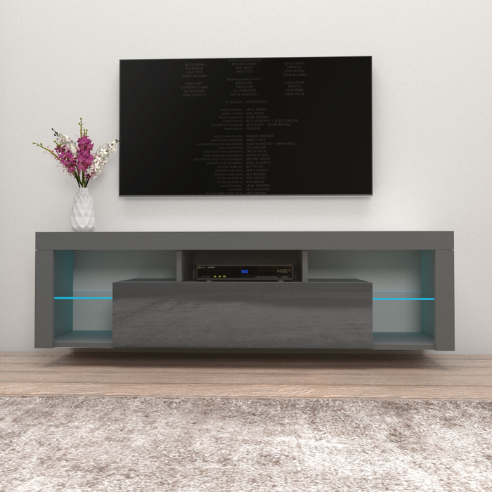 Milano 160 Wall Mounted Floating Modern 63" TV Stand - Gray