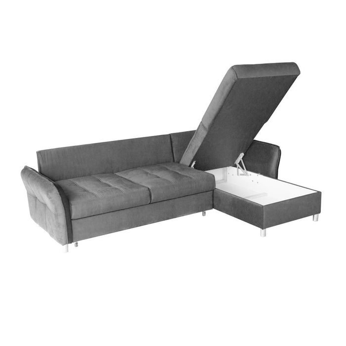 Rebecca Reversible Sleeper Sectional Sofa with Storage - Gray