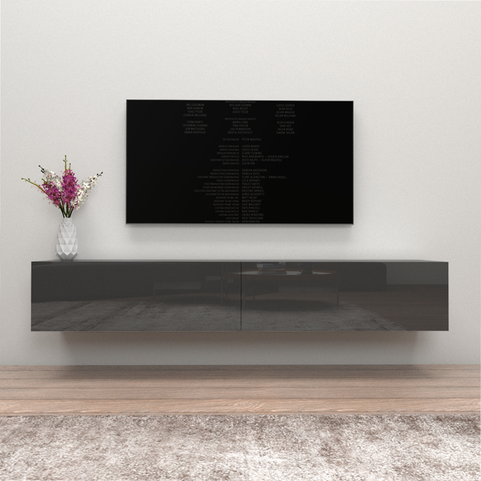 Berno Wall Mounted Floating Modern 71" TV Stand - Gray