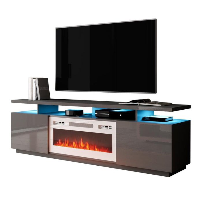 Eva-KWH Electric Fireplace Modern 71" TV Stand - Gray