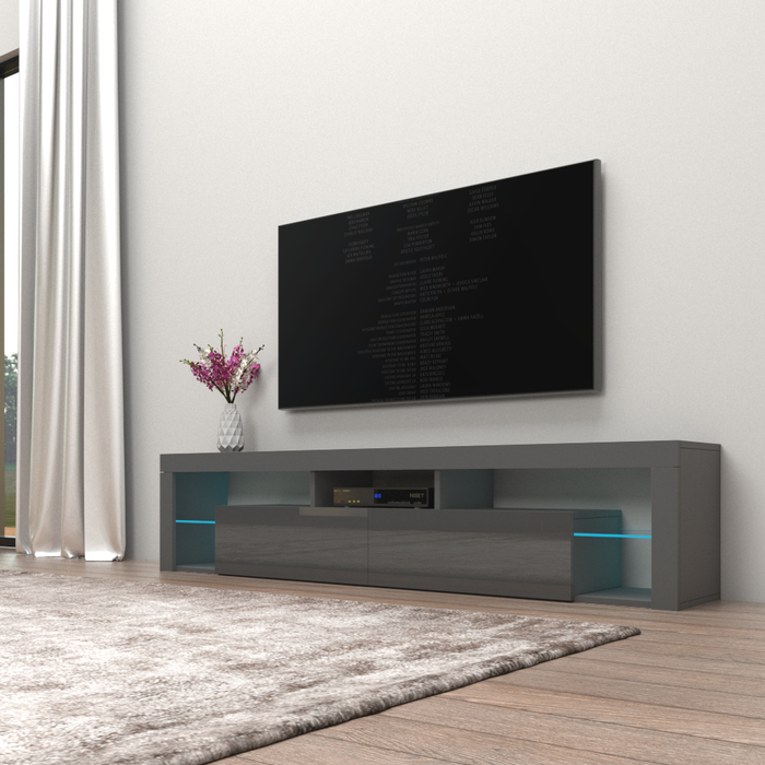 Milano 200 Wall Mounted Floating Modern 79" TV Stand - Gray