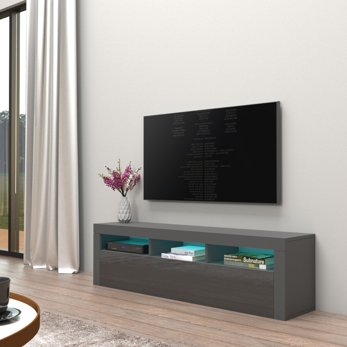 Milano Classic Wall Mounted Floating Modern 63" TV Stand - Gray