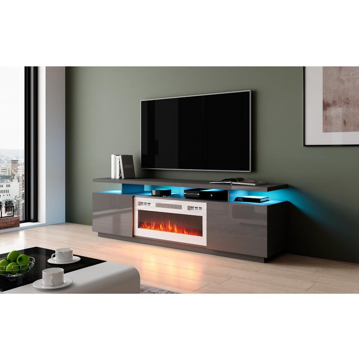 Eva-KWH Electric Fireplace Modern 71" TV Stand - Gray