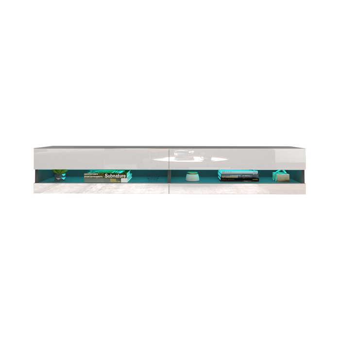 Vigo Wall Mounted Floating Modern 71" TV Stand - Gray/White