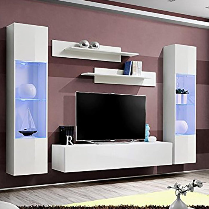 Fly A 30TV Wall Mounted Floating Modern Entertainment Center - White AB3
