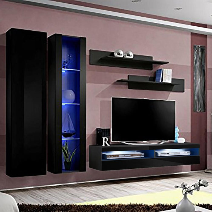 Fly A 35TV Wall Mounted Floating Modern Entertainment Center - Black A4