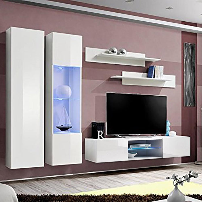 Fly A 33TV Wall Mounted Floating Modern Entertainment Center - White A5