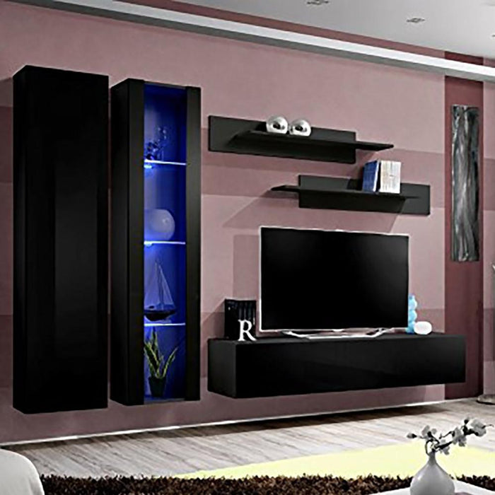 Fly A 30TV Wall Mounted Floating Modern Entertainment Center - Black A4