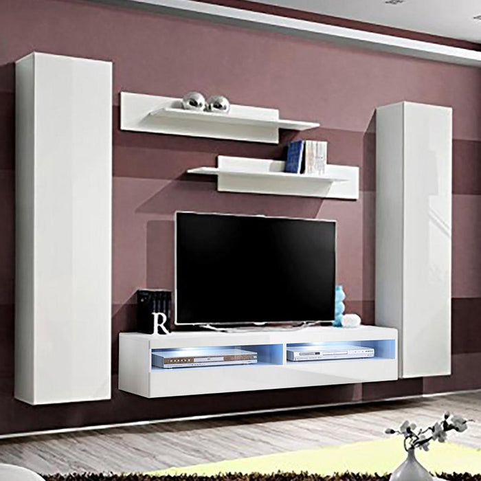 Fly A 35TV Wall Mounted Floating Modern Entertainment Center - White AB1