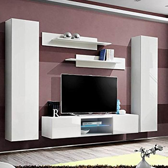 Fly A 33TV Wall Mounted Floating Modern Entertainment Center - White AB1