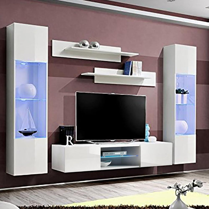 Fly A 33TV Wall Mounted Floating Modern Entertainment Center - White AB3