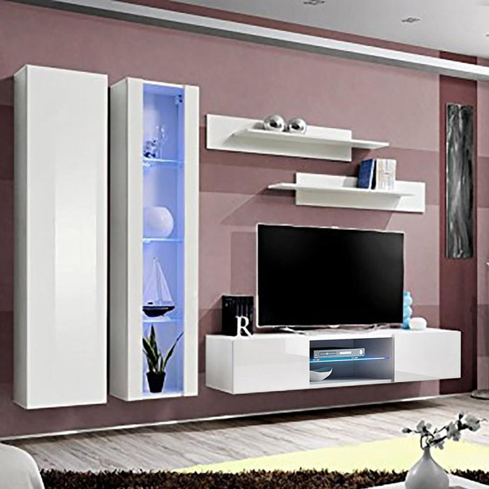 Fly A 33TV Wall Mounted Floating Modern Entertainment Center - White A4