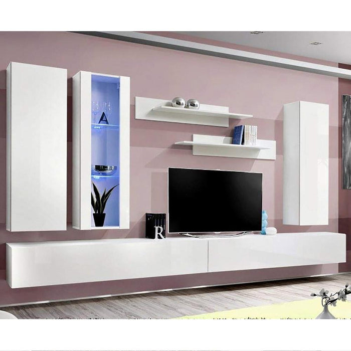 Fly E 30TV Wall Mounted Floating Modern Entertainment Center - White EF4