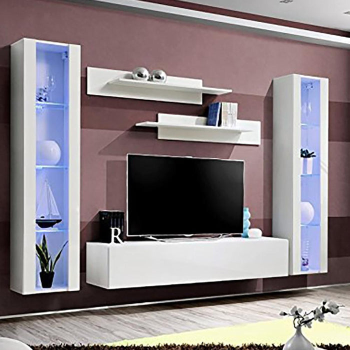 Fly A 30TV Wall Mounted Floating Modern Entertainment Center - White AB2
