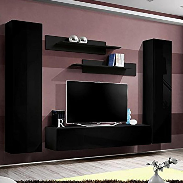 Fly A 30TV Wall Mounted Floating Modern Entertainment Center - Black AB1