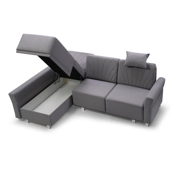 Molly Sleeper Sectional Sofa with Storage - Gray