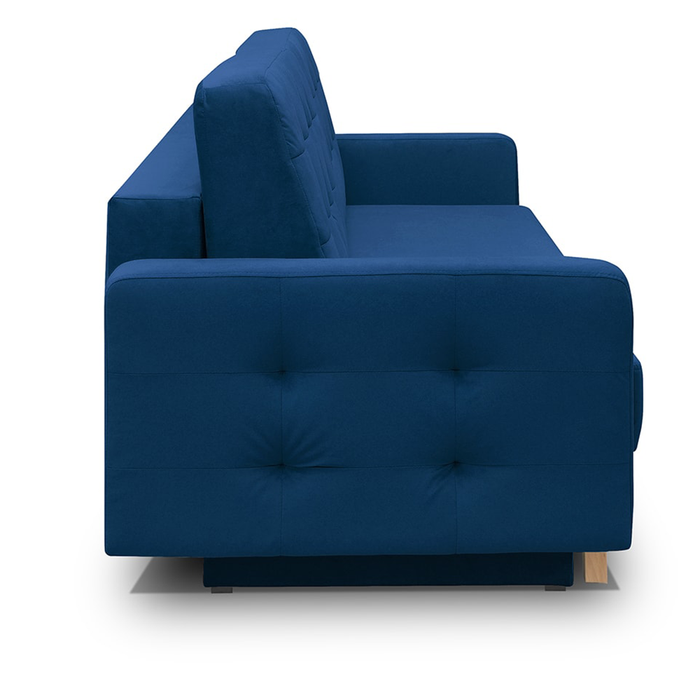 Vegas Mid-Century Modern Tufted Sleeper Sofa with Storage - Navy Blue