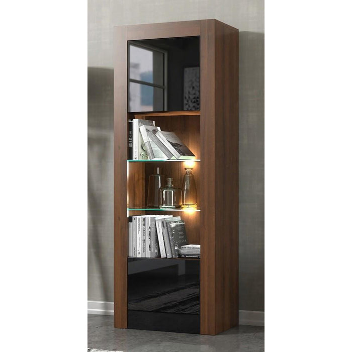 Milano Modern 25" Bookcase - Walnut/Black