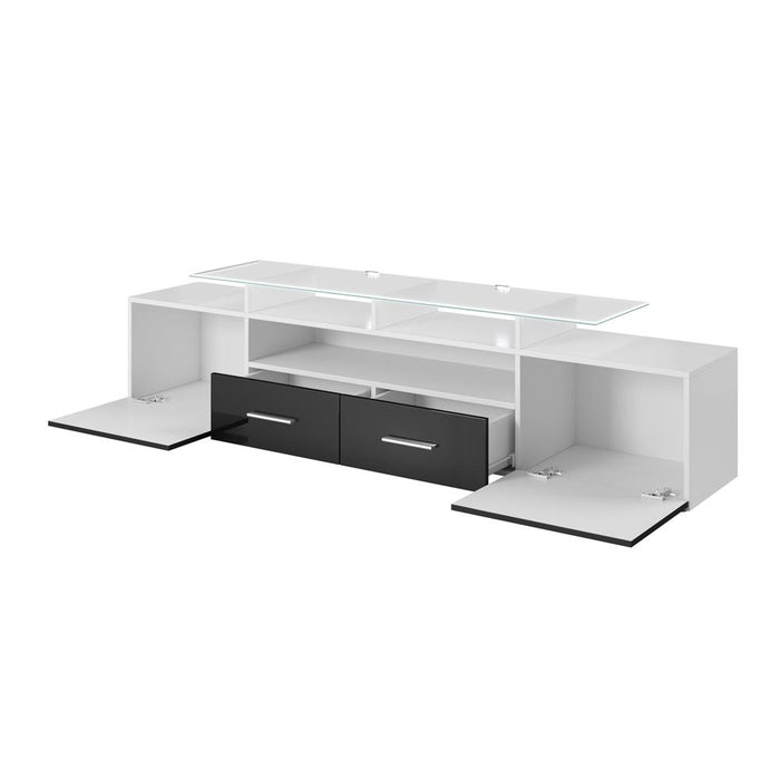Evora Modern 76" TV Stand - White/Black