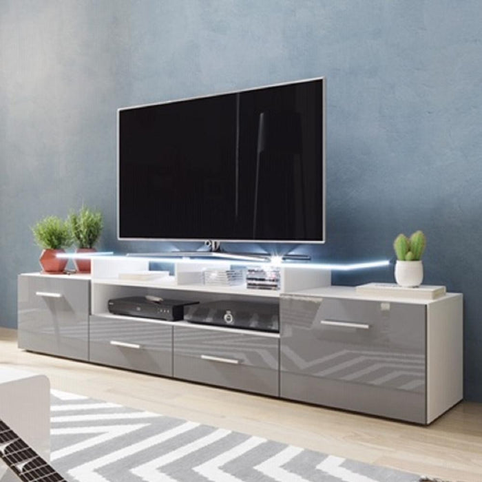 Evora Modern 76" TV Stand - White/Gray