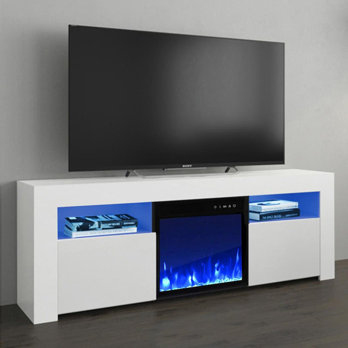 Milano 145EF Electric Fireplace Modern 58" TV Stand - White