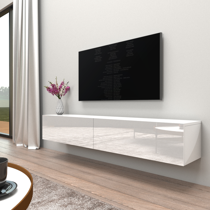 Berno Wall Mounted Floating Modern 71" TV Stand - White