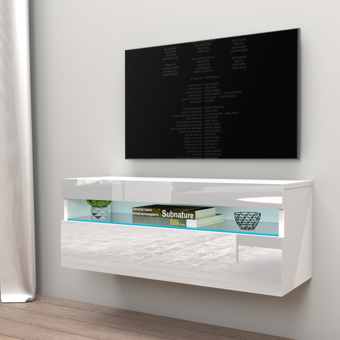 Ada Wall Mounted Floating Modern 39"-78" TV Stand - White 39"