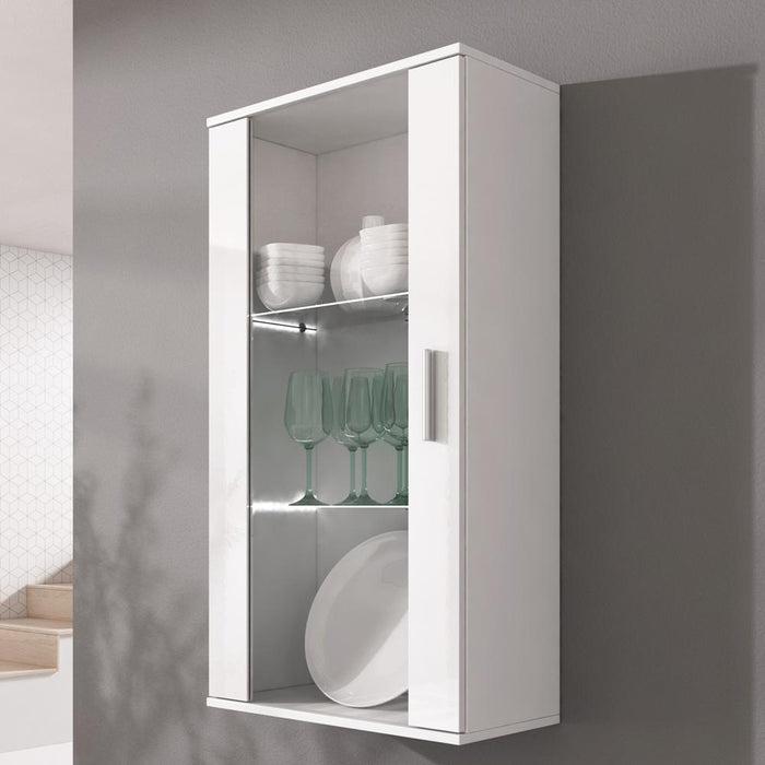 Soho S2 Wall Mounted Floating Glass Cabinet - White