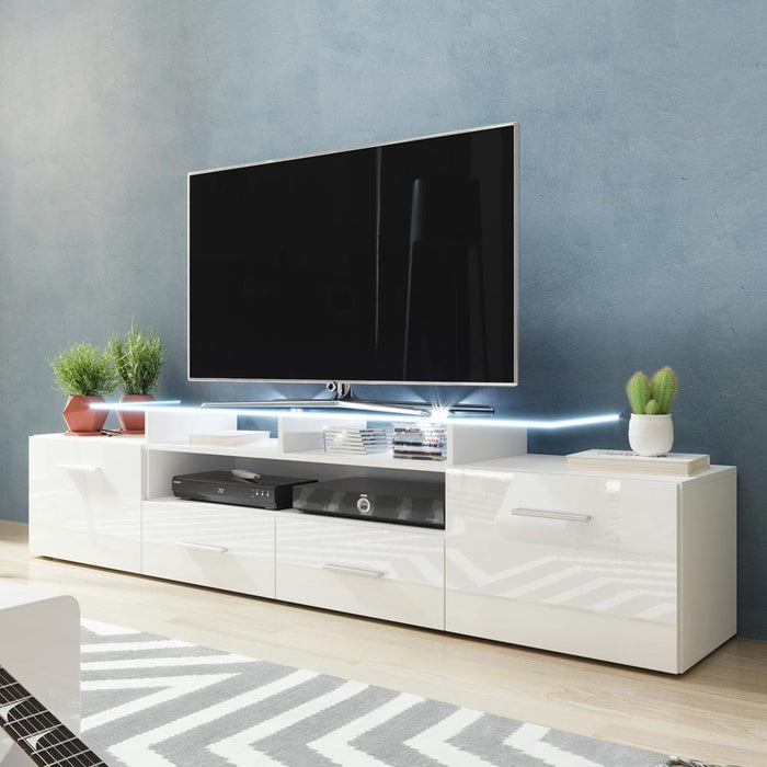 Evora Modern 76" TV Stand - White