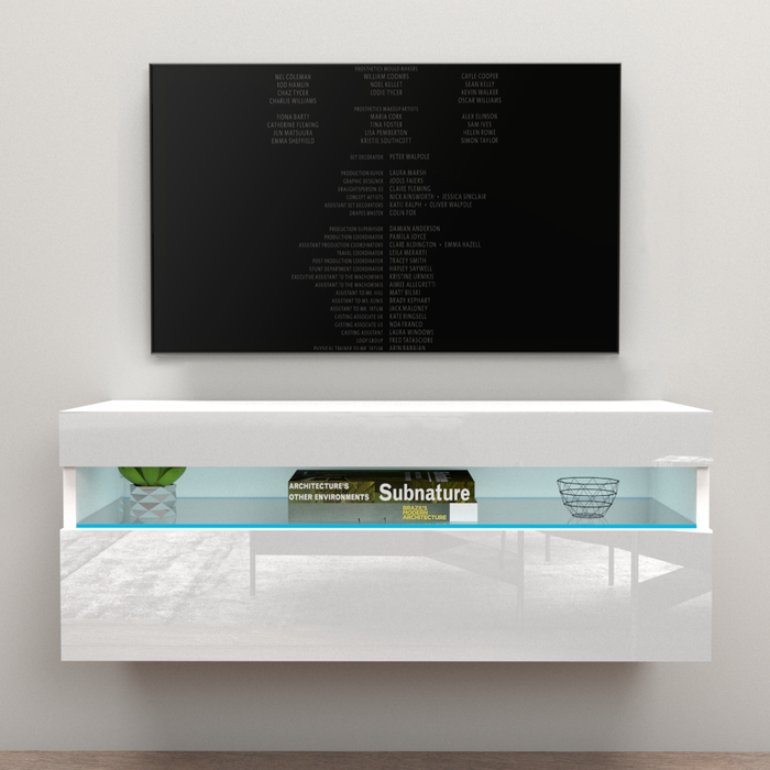 Ada Wall Mounted Floating Modern 39"-78" TV Stand - White 39"