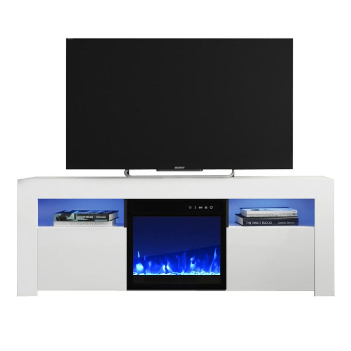 Milano 145EF Electric Fireplace Modern 58" TV Stand - White