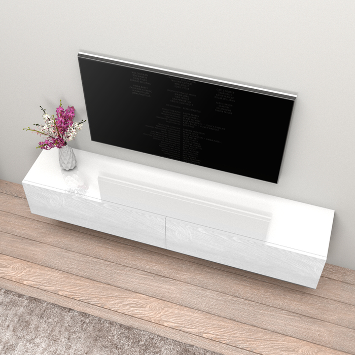 Berno Wall Mounted Floating Modern 71" TV Stand - White