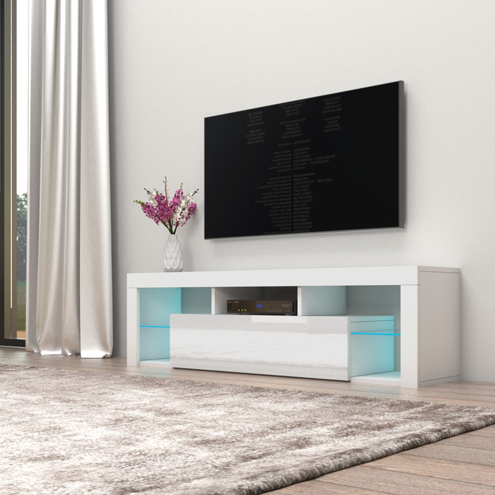 Milano 160 Wall Mounted Floating Modern 63" TV Stand - White
